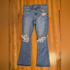 American Eagle Outfitters Blue Flare Wide Leg Jeans